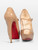 Christian Louboutin Beige Patent Peep Toe Bana Heels Christian Louboutin Beige Patent Peep Toe Bana Heels