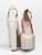 Valentino Garavani White Patent Platform Tan-Go Pumps