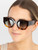 Victoria Beckham Dark Havana Gradient Square Sunglasses