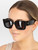Victoria Beckham Black Rectangle Tinted Logo Sunglasses