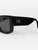 Victoria Beckham Black Rectangle Tinted Logo Sunglasses