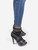 Burberry Black Leather Peep Toe Heeled Boots
