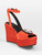 Giuseppe Zanotti Red Suede Espadrille Wedge Sandals