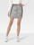 Balmain Silver Leather Fitted Mini Skirt