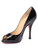 Women Christian Louboutin Patent Peep-Toe Heels -  Black Size 39 US 9