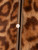 PAROSH Brown Leather Leopard Print Jacket
