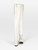 Chanel White Leather Thigh High Cap Toe Boots