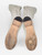 Chanel White Leather Thigh High Cap Toe Boots