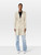 Rozae Nichols Ecru Leather Belted Mid Length Coat