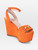 Gucci Orange Suede Horsebit Platform Sandals