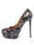 Women Valentino Python Rockstud Platform Heels -  Blue Size 39.5 US 9.5
