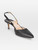 Manolo Blahnik Black Leather Slingback Kitten Heels