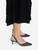 Manolo Blahnik Black Leather Slingback Kitten Heels