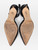 Manolo Blahnik Black Leather Slingback Kitten Heels