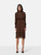 Federica Tosi Brown Silk Sheer Midi Dress