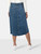 SLVRLAKE Blue Denim Midi Front Slit Skirt