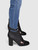 Chanel Black Textured Leather Cut Out Ankle Boots