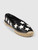 Saint Laurent Black & White Leather Star Espadrilles
