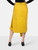 Tibi Yellow Leather Asymmetric Midi Skirt
