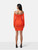 Helmut Lang Orange Contour Ribbed Mini Dress