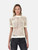 Self-Portrait White Crochet Knit Scallop Trim Top
