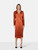 Vince Brown Silk Wrap Long Sleeves Dress