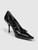 Prada Black Leather Woven Pointed Toe Pumps