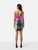 Nadine Merabi Silver Sequin & Feather Trim Cindy Dress