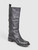 Tory Burch Black Leather Buckled Mid Calf Boots
