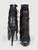 Sergio Rossi Black Lizard Embossed Fringe Boots