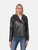 Helmut Lang Black Leather Hood Biker Jacket