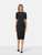 Victoria Beckham Black Python Trim Midi Dress