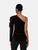 Isabel Marant Black Velvet One Shoulder Crystal Top
