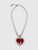 Vetements Red Heart Crystal Embellished Necklace