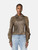 Fendi Khaki Leather Sleeve Pocket Jacket