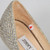 Jimmy Choo Silver Peep Toe Glitter Mid Heels