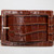 Max Mara Brown Croc Embossed Leather Belt