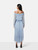 Maje Blue Maxi Long Sheer Sleeves Dress