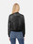 All Saints Black Leather Orten Bomber Jacket