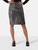 L'Agence Black Knee Length Leather Skirt