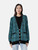 Alessandra Rich Teal Mohair Checkered Cardigan