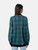 Alessandra Rich Teal Mohair Checkered Cardigan