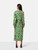 ME+EM Green Lantana Flower Print Midi Dress