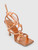Bottega Veneta Rose Gold Leather Knot Detail Sandals