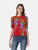 Dolce & Gabbana Red Floral Mid Sleeve Top