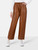 NANUSHKA Brown Vegan Leather Wide Leg Trousers