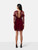 For Love & Lemons Burgundy V-Neck Daphne Lace Dress