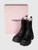Essentiel Antwerp Black Leather Platform Lug Boots