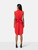 Valentino Garavani Red Sleeveless Lace Ruffle Trim Dress