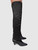 Emporio Armani Black Satin Thigh High Heeled Boots